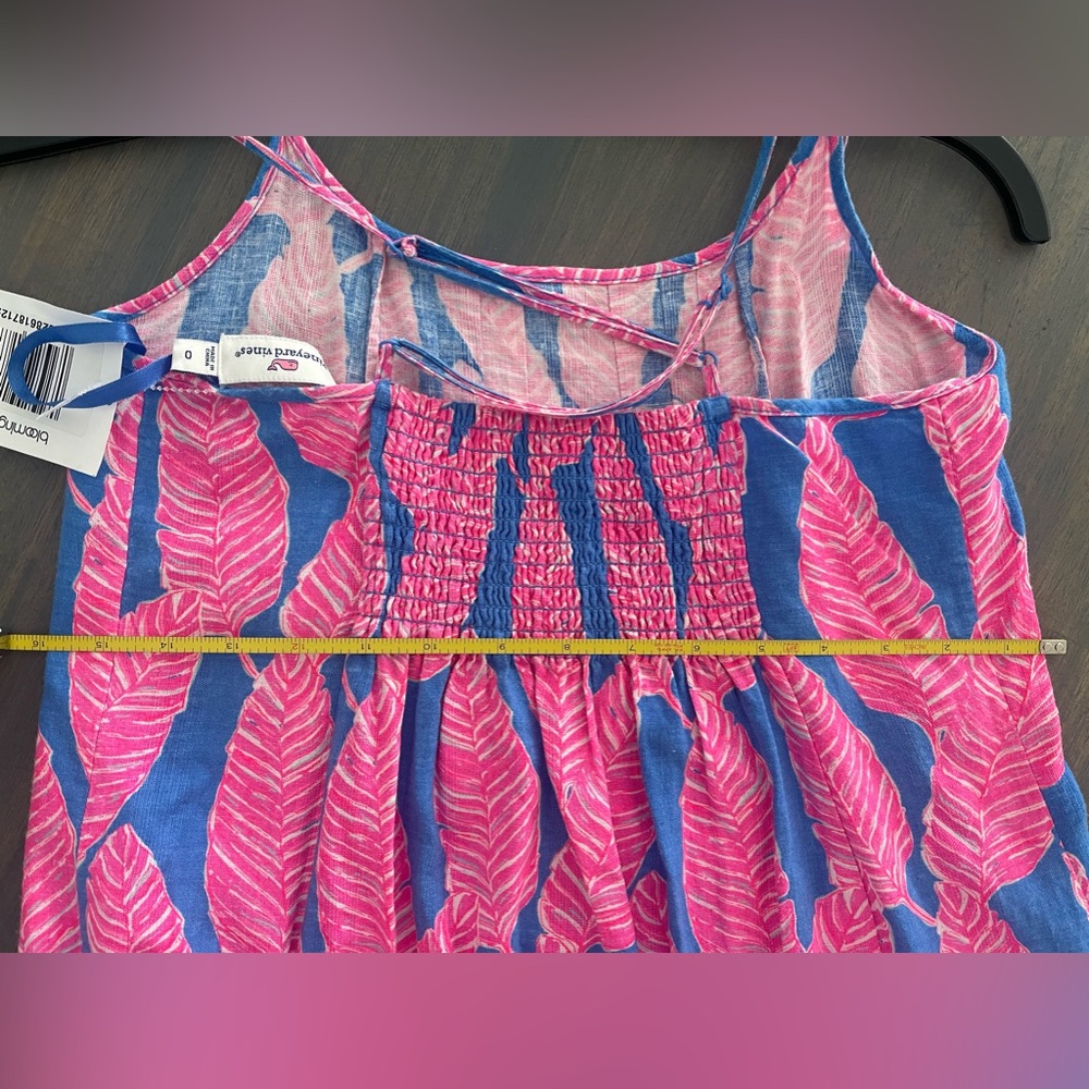 Vineyard Vines Pink and Blue Palm Print Maxi Dress - Picture 7 of 7